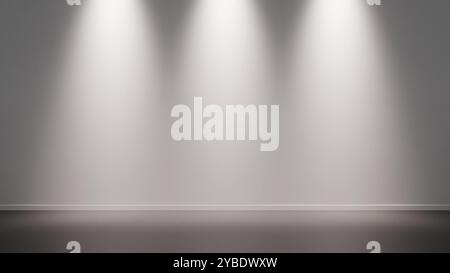 Design minimalista con pareti bianche e illuminazione diretta, perfetto per creare un ambiente pulito e sofisticato. Foto Stock