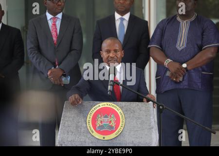 Nairobi, Kenya. 9 marzo 2023. Kithure Kindiki, segretario di gabinetto per gli interni, parla durante la conferenza stampa alla Harambee House di Nairobi. Kithure Kindiki è stato nominato vice presidente dal presidente William Ruto a seguito dell'impeachment dell'ex vice presidente Rigathi Gachagua. (Credit Image: © John Ochieng/SOPA Images via ZUMA Press Wire) SOLO PER USO EDITORIALE! Non per USO commerciale! Foto Stock