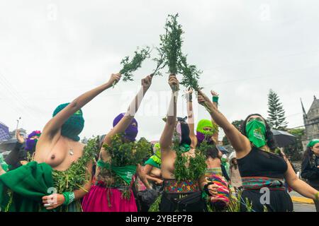 28 S, MARCIA PER LA DEPENALIZZAZIONE DELL'ABORTO, QUITO - ECUADOR. 2024 in Ecuador, la depenalizzazione dell’aborto è avanzata, ma affronta ancora il segno Foto Stock