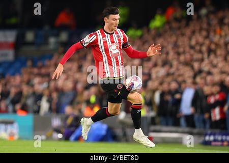 Leeds, Regno Unito. 18 ottobre 2024. Kieffer Moore dello Sheffield United durante il match tra Leeds United FC e Sheffield United FC Sky BET EFL Championship a Elland Road, Leeds, Inghilterra, Regno Unito il 18 ottobre 2024 Credit: Every Second Media/Alamy Live News Foto Stock