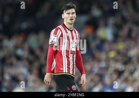 Leeds, Regno Unito. 18 ottobre 2024. Kieffer Moore di Sheffield United durante il match per il titolo Sky Bet Leeds United vs Sheffield United a Elland Road, Leeds, Regno Unito, 18 ottobre 2024 (foto di Mark Cosgrove/News Images) a Leeds, Regno Unito, il 18/10/2024. (Foto di Mark Cosgrove/News Images/Sipa USA) credito: SIPA USA/Alamy Live News Foto Stock