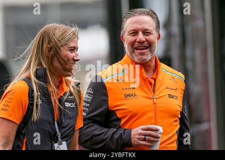 Austin, Stati Uniti. 18 ottobre 2024. Zak Brown, CEO del team McLaren F1, durante il Gran Premio degli Stati Uniti di Formula 1 Pirelli 2024. Crediti: Alessio Morgese/Alessio Morgese/Emage/Alamy live news Foto Stock