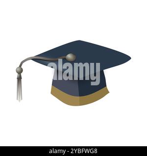 Icona con il cappello di laurea, simboleggia il successo e il successo accademico con un design classico. Illustrazione Vettoriale