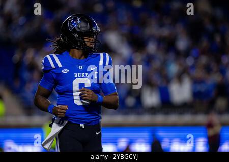 18 ottobre 2024: Il quarterback dei Duke Blue Devils Maalik Murphy (6) contro i Florida State Seminoles durante la seconda metà dell'ACC Football Matchup al Wallace Wade Stadium di Durham, NC. (Scott Kinser/CSM) Foto Stock