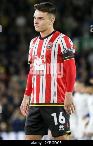 Leeds, Regno Unito. 18 ottobre 2024. Elland Road, Leeds, Inghilterra, 18 ottobre 2024: Jamie Shackleton (16 Sheffield United) durante l'EFL Sky Bet Championship match tra Leeds United e Sheffield United a Elland Road a Leeds, Inghilterra, il 18 ottobre 2024. (Sean Chandler/SPP) credito: Foto SPP Sport Press. /Alamy Live News Foto Stock