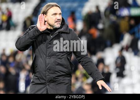 Leeds, Regno Unito. 18 ottobre 2024. Elland Road, Leeds, Inghilterra, 18 ottobre 2024: Leeds Manager Daniel Farke dopo il match EFL Sky Bet Championship tra Leeds United e Sheffield United all'Elland Road di Leeds, Inghilterra, il 18 ottobre 2024. (Sean Chandler/SPP) credito: Foto SPP Sport Press. /Alamy Live News Foto Stock