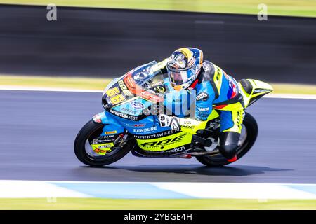 Melbourne, Australia, 18 ottobre 2024. Joel Kelso sul BOE Ducati durante il MotoGP australiano al Phillip Island Grand Prix Circuit il 18 ottobre 2024 a Melbourne, Australia. Crediti: Santanu Banik/Speed Media/Alamy Live News Foto Stock