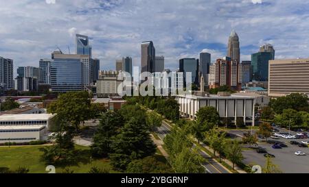 Vista aerea della Queen City, Charlotte, North Carolina Foto Stock