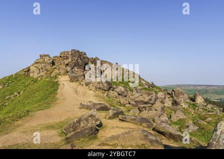 I Wainstones vicino a Great Broughton, North Yorkshire, Inghilterra, Regno Unito Foto Stock