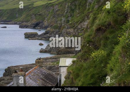 Hallsands, Devon, Inghilterra, Regno Unito, maggio 26, 2022: il villaggio di pescatori abbandonato, in parte spazzato in mare Foto Stock