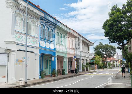 Peranakan Houses, Joo Chiat Rd, Singapore Foto Stock
