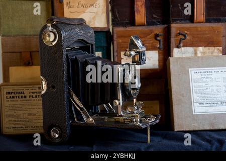 Fotocamera Kodak Autographic numero 3. Una macchina fotografica pieghevole realizzata intorno al 1920. Foto Stock