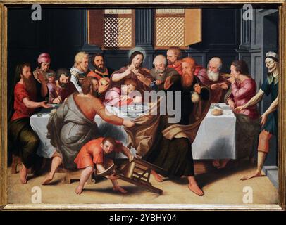 L'ultima cena (1548) di Pieter Pourbus (1523–584), pittore e scultore fiammingo del Rinascimento olandese Foto Stock
