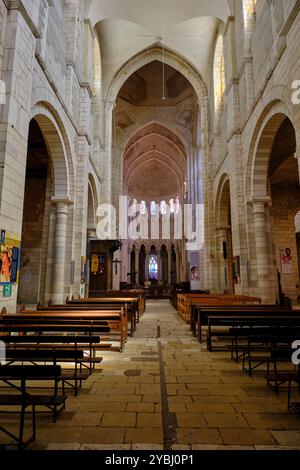 Francia, Nièvre (58), la Charité-sur-Loire, Via di Saint-Jacques-de-Compostelle, Chiesa di Notre-Dame, Valle della Loira Foto Stock