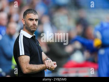 Cardiff City Stadium, Cardiff, Regno Unito. 19 ottobre 2024. EFL Championship Football, Cardiff City contro Plymouth Argyle; Omer Riza allenatore ad interim del Cardiff City Credit: Action Plus Sports/Alamy Live News Foto Stock