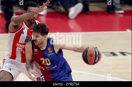 Belgrado, Serbie. 18 ottobre 2024. Nicolas Laprovittola Barcelona Basquet durante la partita di basket Turkish Airlines Euroleague tra Crvena Zvezda Meridianbet Belgrado e FC Barcelona il 18 ottobre 2024 alla Belgrade Arena di Belgrado, Serbia - foto Aleksandar Djorovic/DPPI credito: DPPI Media/Alamy Live News Foto Stock