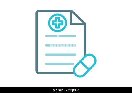 Icona prescrizione. stile icona linea. icona relativa al settore medico. illustrazione vettoriale degli elementi sanitari Illustrazione Vettoriale