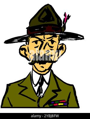 Caricatura di Robert Baden-Powell Foto Stock