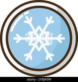 Simbolo moderno del fiocco di neve: Perfetto per i modelli HVAC e invernali Illustrazione Vettoriale