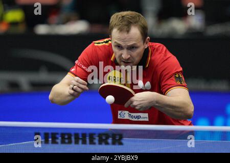 Linz, Austria. 19 ottobre 2024. LINZ, AUSTRIA - 19 OTTOBRE: Benedikt Duda di Germania durante i Campionati europei di Ping-pong del 19 ottobre 2024 a Linz, Austria.241019 SEPA 19 038 - 20241019 PD3635 credito: APA-PictureDesk/Alamy Live News Foto Stock