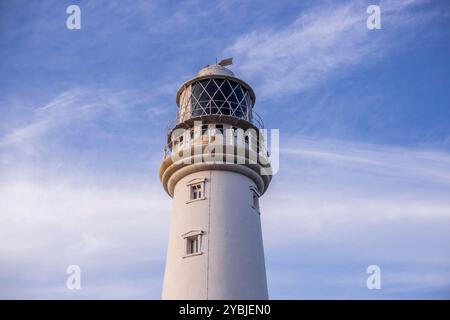 Flamborough Head Lighthouse è un faro attivo situato a Flamborough, East Riding of Yorkshire. Inghilterra. Foto Stock