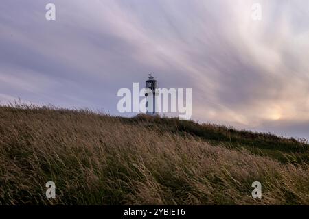 Flamborough Head Lighthouse è un faro attivo situato a Flamborough, East Riding of Yorkshire. Inghilterra. Foto Stock