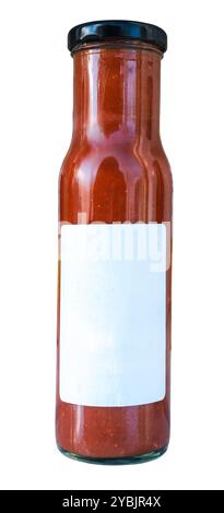 Bottiglia isolata di salsa Habanero Chilli Foto Stock