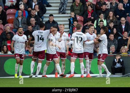 Riverside Stadium, Middlesbrough sabato 19 ottobre 2024. Anis Mehmeti di Bristol City festeggia dopo aver segnato il gol di apertura durante la partita di campionato Sky Bet tra Middlesbrough e Bristol City al Riverside Stadium di Middlesbrough sabato 19 ottobre 2024. (Foto: Trevor Wilkinson | mi News) crediti: MI News & Sport /Alamy Live News Foto Stock