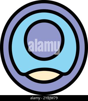 Semplice icona che rappresenta una persona che indossa un hijab, simboleggia la modestia, la fede e l'identità culturale Illustrazione Vettoriale