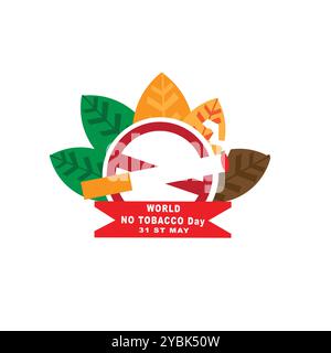 World No Tobacco Day, World Tobacco Day. e design creativo delle sigarette per poster, illustrazioni vettoriali. Stop tabacco 31 maggio. Illustrazione Vettoriale