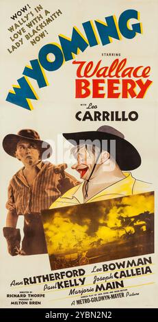 Wyoming - poster cinematografico d'epoca proat Wallace Beery 1940 Foto Stock