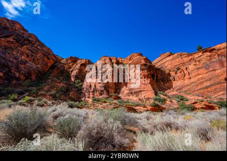 Red Reef Cliffs Harrisburg Utah durante un'escursione nell'autunno del 2024 Foto Stock