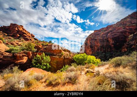 Red Reef Cliffs Harrisburg Utah durante un'escursione nell'autunno del 2024 Foto Stock