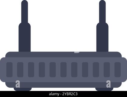 Router Wi-Fi che fornisce un segnale wireless potente per la connessione a Internet Illustrazione Vettoriale