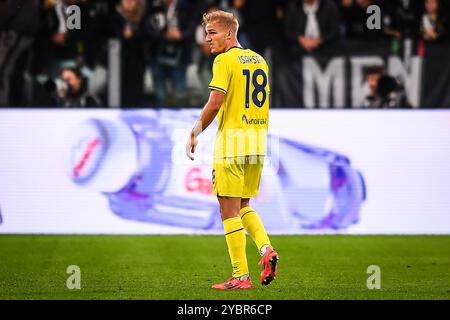 Torino, Italie. 19 ottobre 2024. Gustav ISAKSEN della Lazio Roma durante la partita di campionato italiano di serie A tra Juventus FC e SS Lazio il 19 ottobre 2024 allo stadio Allianz di Torino - foto Matthieu Mirville (A Gandolfo)/DPPI Credit: DPPI Media/Alamy Live News Foto Stock