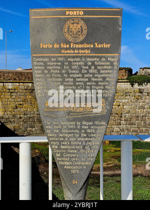 Fort de Sao Francisco Xavier a Porto, Portogallo Foto Stock