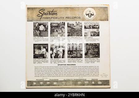 Sparton High-Fidelity Records vari artisti 33 1/3 giri Long play album back cover. Foto Stock