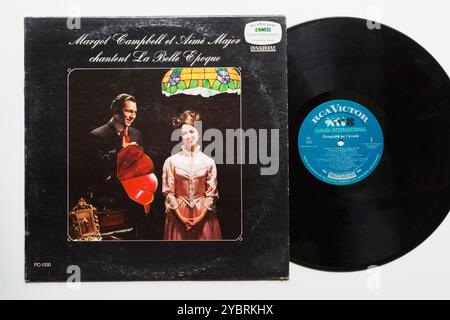 Margot Campbell et Aime Major Chantent la Belle Epoque 33 1/3 giri, copertina dell'album e registrazione in vinile. Foto Stock