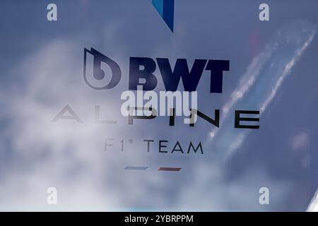 Austin, Texas, Stati Uniti. 19 ottobre 2024. Logo BWT Alpine F1 Team durante la Sprint Race di Formula 1 Pirelli United States Grand Prix 2024, in programma sul circuito delle Americhe di Austin, TX (USA) 18-20 settembre 2024 (Credit Image: © Alessio De Marco/ZUMA Press Wire) SOLO PER USO EDITORIALE! Non per USO commerciale! Crediti: ZUMA Press, Inc./Alamy Live News crediti: ZUMA Press, Inc./Alamy Live News Foto Stock