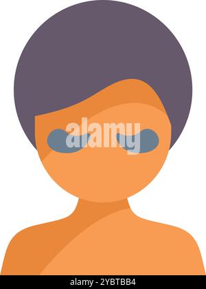 Donna che si diverte a una routine di cura della pelle con sotto le macchie per gli occhi, promuovendo la bellezza e la cura di sé Illustrazione Vettoriale