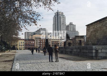 Madrid, Spagna, 13 gennaio 2018: Tempio egizio di Debod, Europa Foto Stock