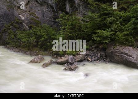 La cascata nel Aare Gorge vicino a Meiringen nella Svizzera Oberland bernese Foto Stock