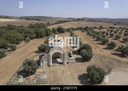 Documentazione fotografica dei resti dell'Abbazia di San Bruzio Foto Stock