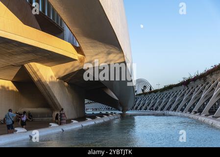 Valencia, Spagna, 29 luglio 2023: Veduta del Palau de les Arts Reina Sofia a Valencia nella città delle Arti e delle Scienze. È stato progettato da Famous Spanish Foto Stock