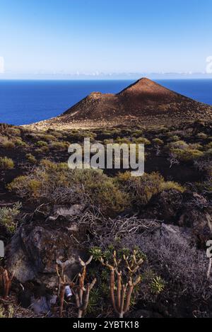 Montagna di Lagi, un cono di cenere vulcano nell'isola di la Palma, una delle Isole Canarie, nella zona del vulcano Cumbre Vieja vicino al vulcano Teneguia Foto Stock