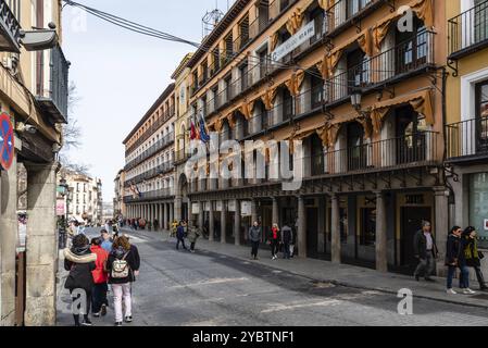 Toledo, Spagna, 19 febbraio 2023: Piazza di Zocodover nel centro storico della città, Europa Foto Stock