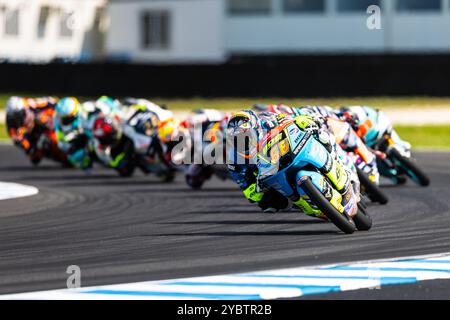 Melbourne, Australia, 20 ottobre 2024. Joel Kelso sul BOE Ducati durante la gara moto3 sul circuito di Phillip Island Grand Prix il 20 ottobre 2024 a Melbourne, Australia. Crediti: Santanu Banik/Speed Media/Alamy Live News Foto Stock