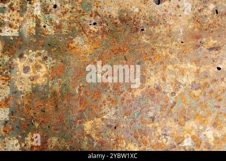 Vecchia porzione metallica in cattive condizioni a causa di scarsa manutenzione Foto Stock