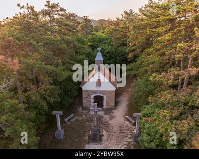 Calvario di Piliscsaba, Ungheria. Un sito religioso nei Monti Pilis del XIX secolo Foto Stock