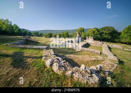 Rovine del monastero di Paolina vicino al villaggio di Pilisszentlek, Ungheria. Il nome ungherese è Palos kolostor romjai Foto Stock